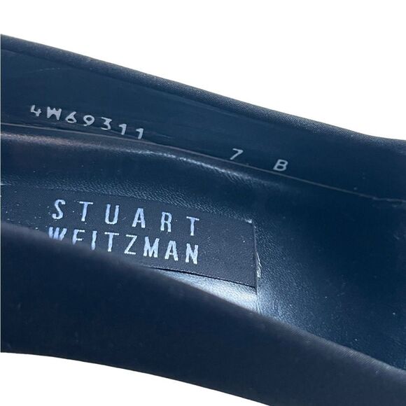 New Stuart Weitzman Square Toe Crepe 2.5" Rectangular Heel Made in Spain Size 7B - Picture 15 of 15